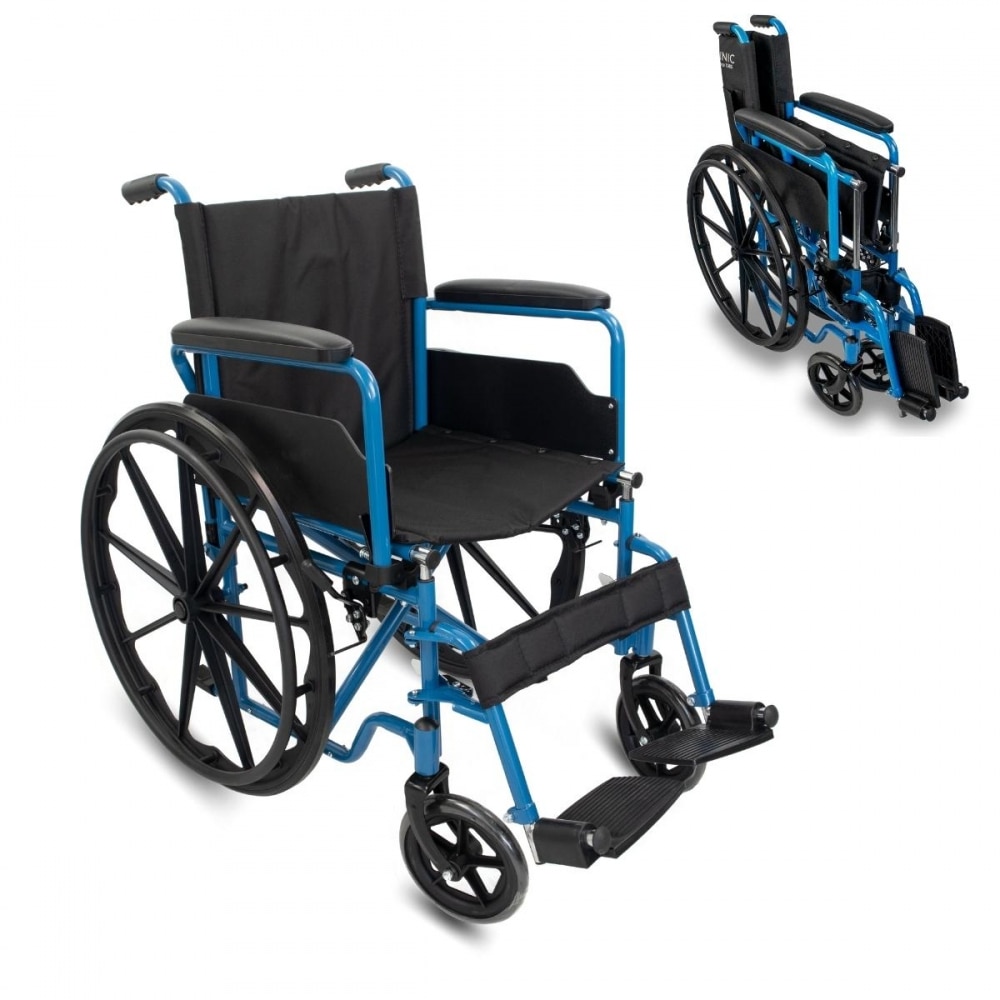 Silla de ruedas plegable ruedas grandes 46 cm Gris Marsella Mobiclinic Plata-1