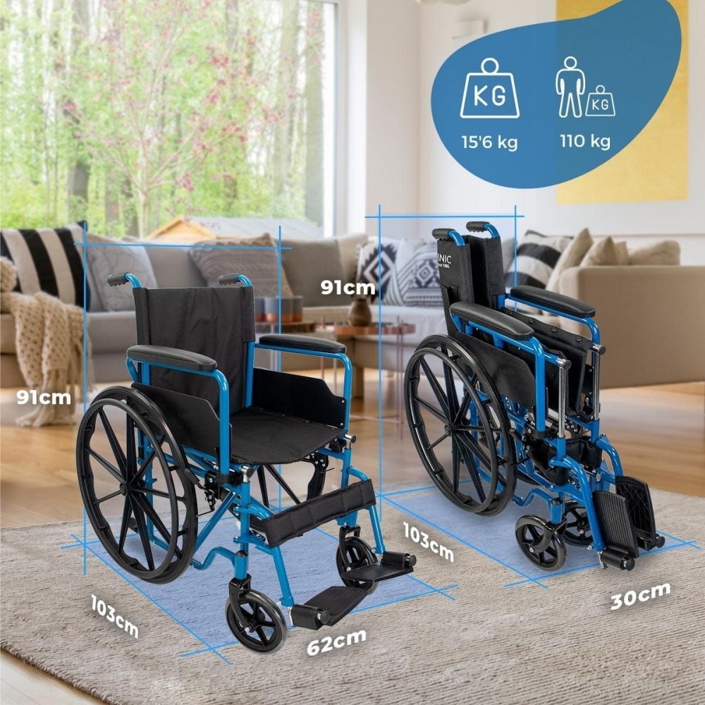 Silla de ruedas plegable ruedas grandes 46 cm Gris Marsella Mobiclinic Plata-3
