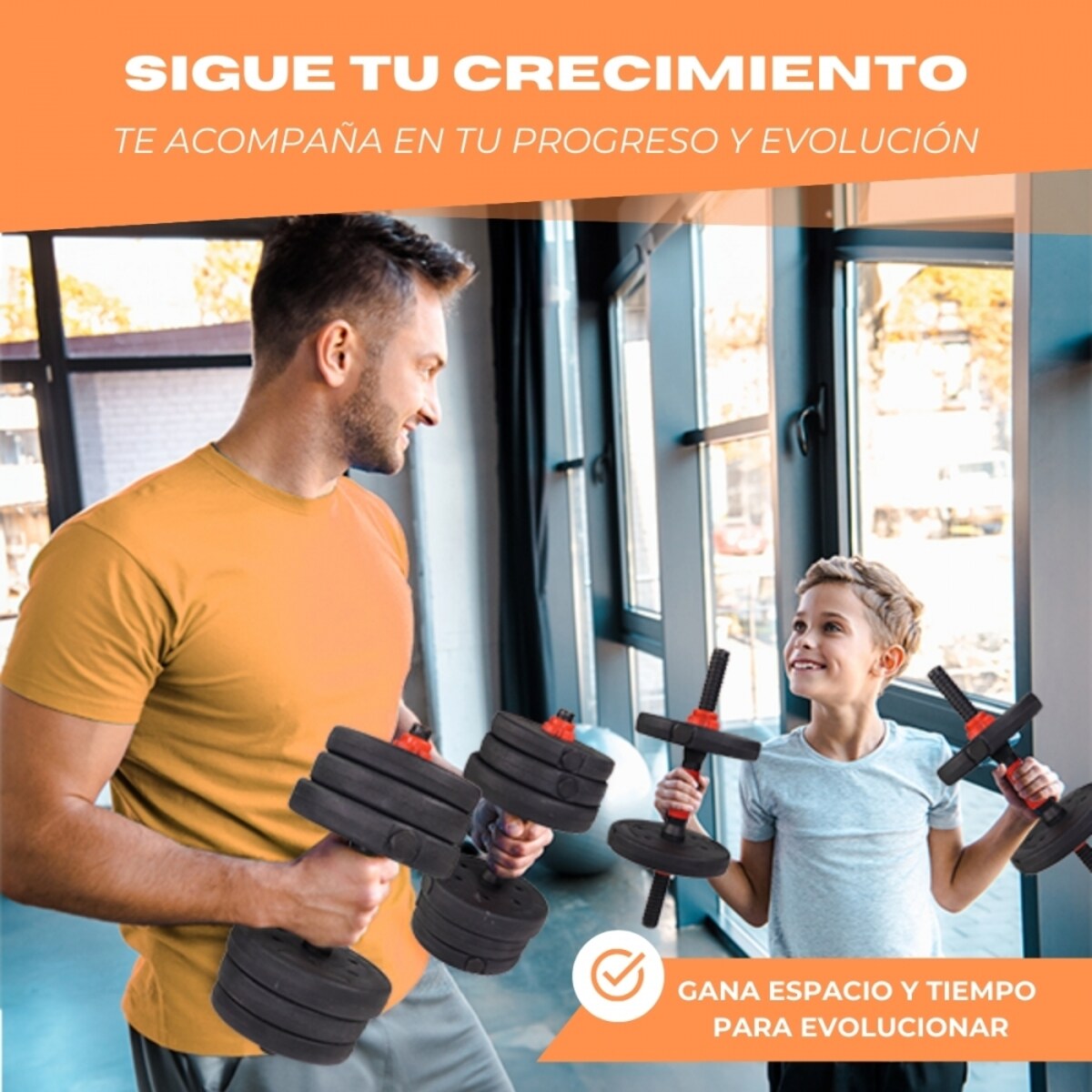 Mancuernas ajustables ExtenFit Mobiclinic Negro-4