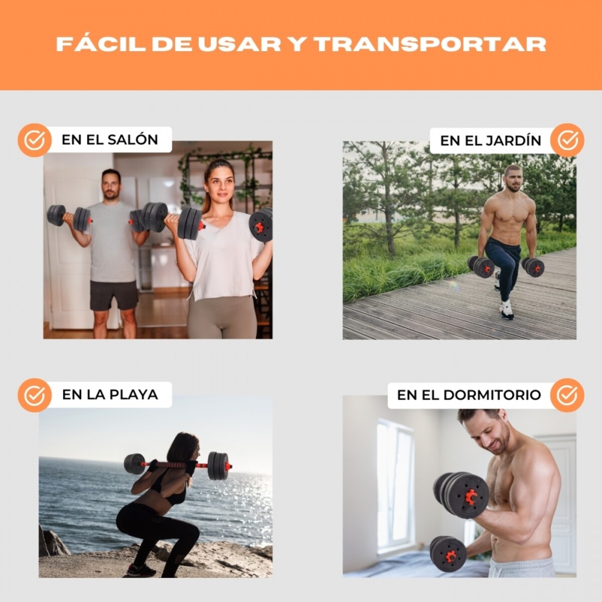 Mancuernas ajustables ExtenFit Mobiclinic Negro-6