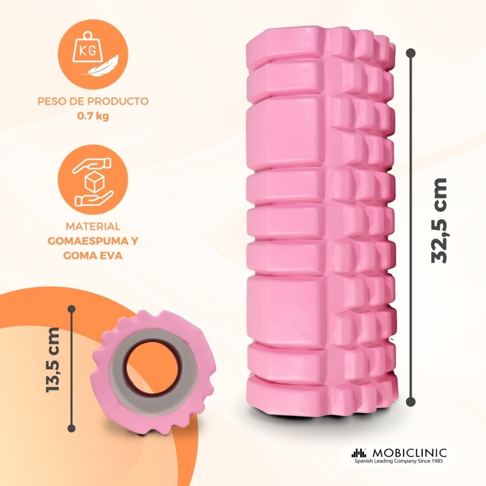 Rodillo de masaje Gomaespuma FitRoller Mobiclinic Rosa-2