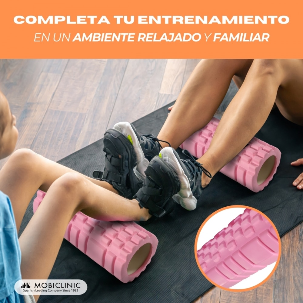 Rodillo de masaje Gomaespuma FitRoller Mobiclinic Rosa-3