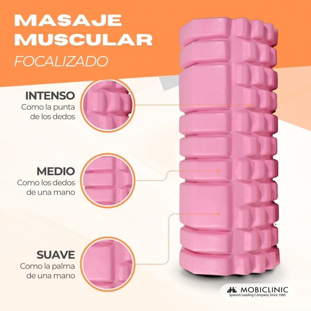 Rodillo de masaje Gomaespuma FitRoller Mobiclinic Rosa-6