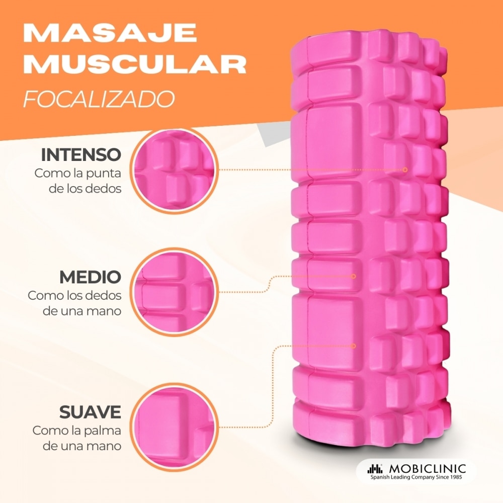 Rodillo de masaje Gomaespuma FitRoller Mobiclinic Rosa chicle-6