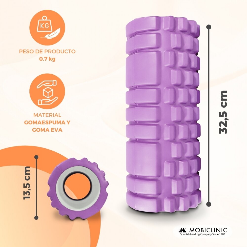 Rodillo de masaje Gomaespuma FitRoller Mobiclinic Morado-2