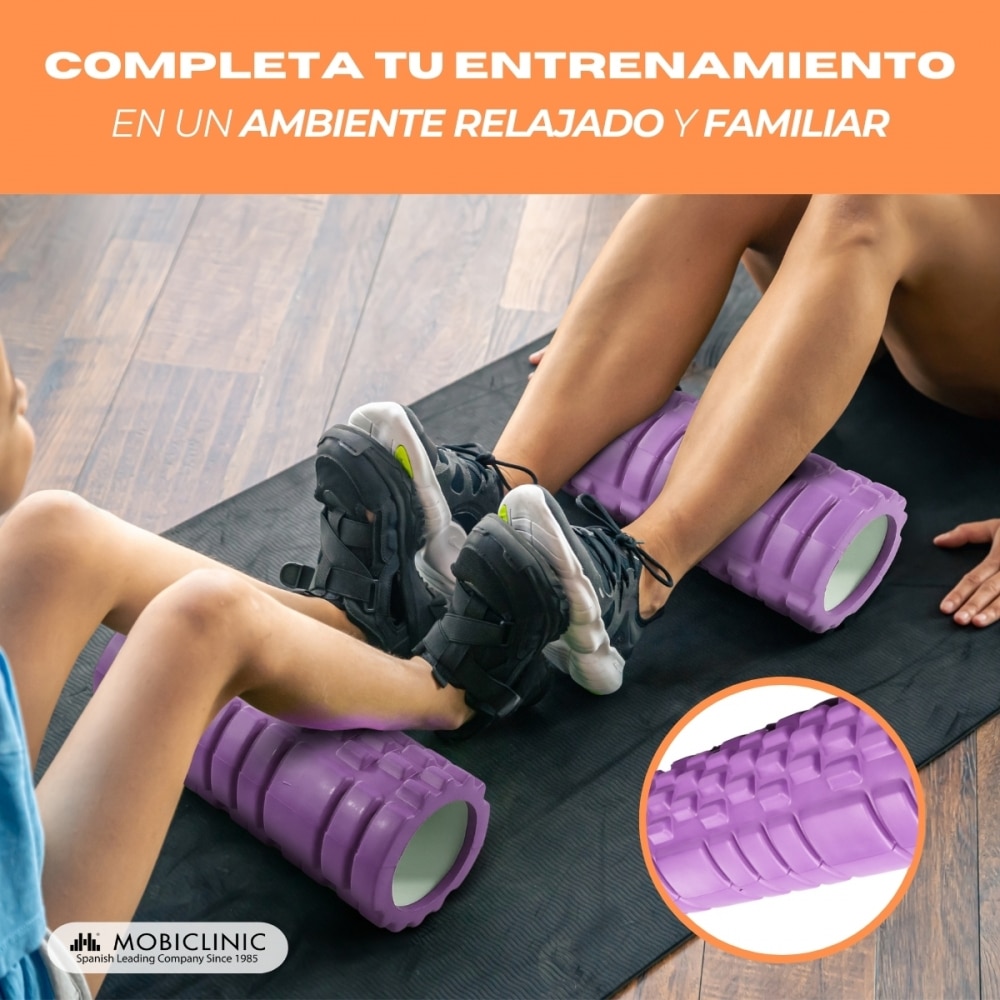 Rodillo de masaje Gomaespuma FitRoller Mobiclinic Morado-3