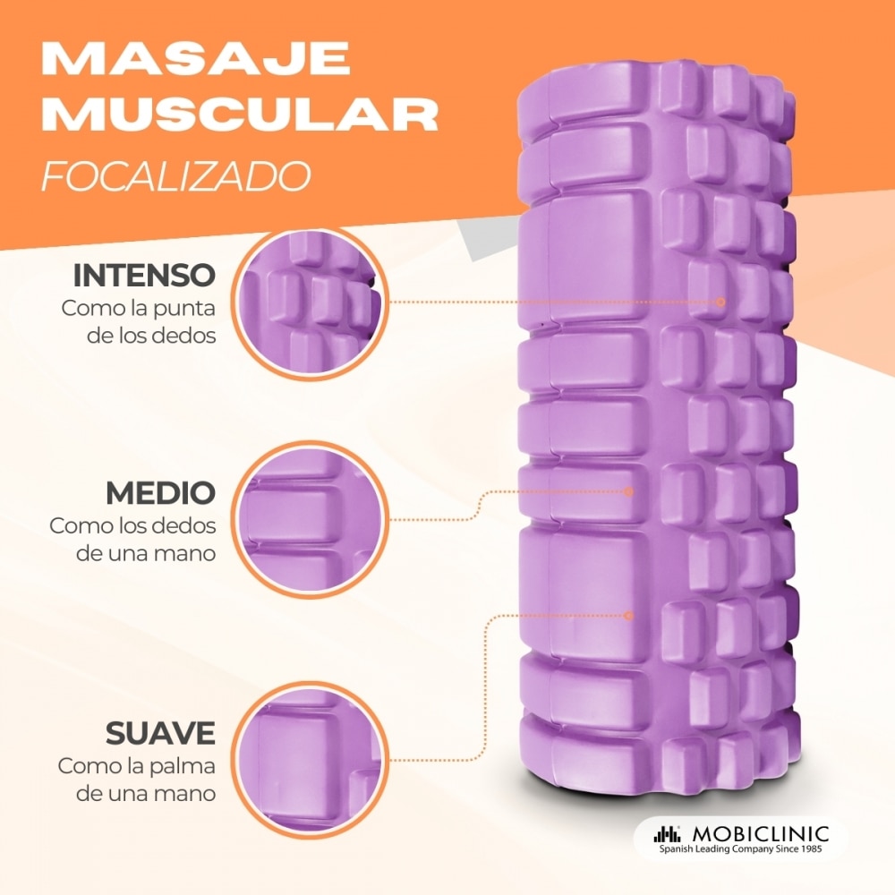 Rodillo de masaje Gomaespuma FitRoller Mobiclinic Morado-6