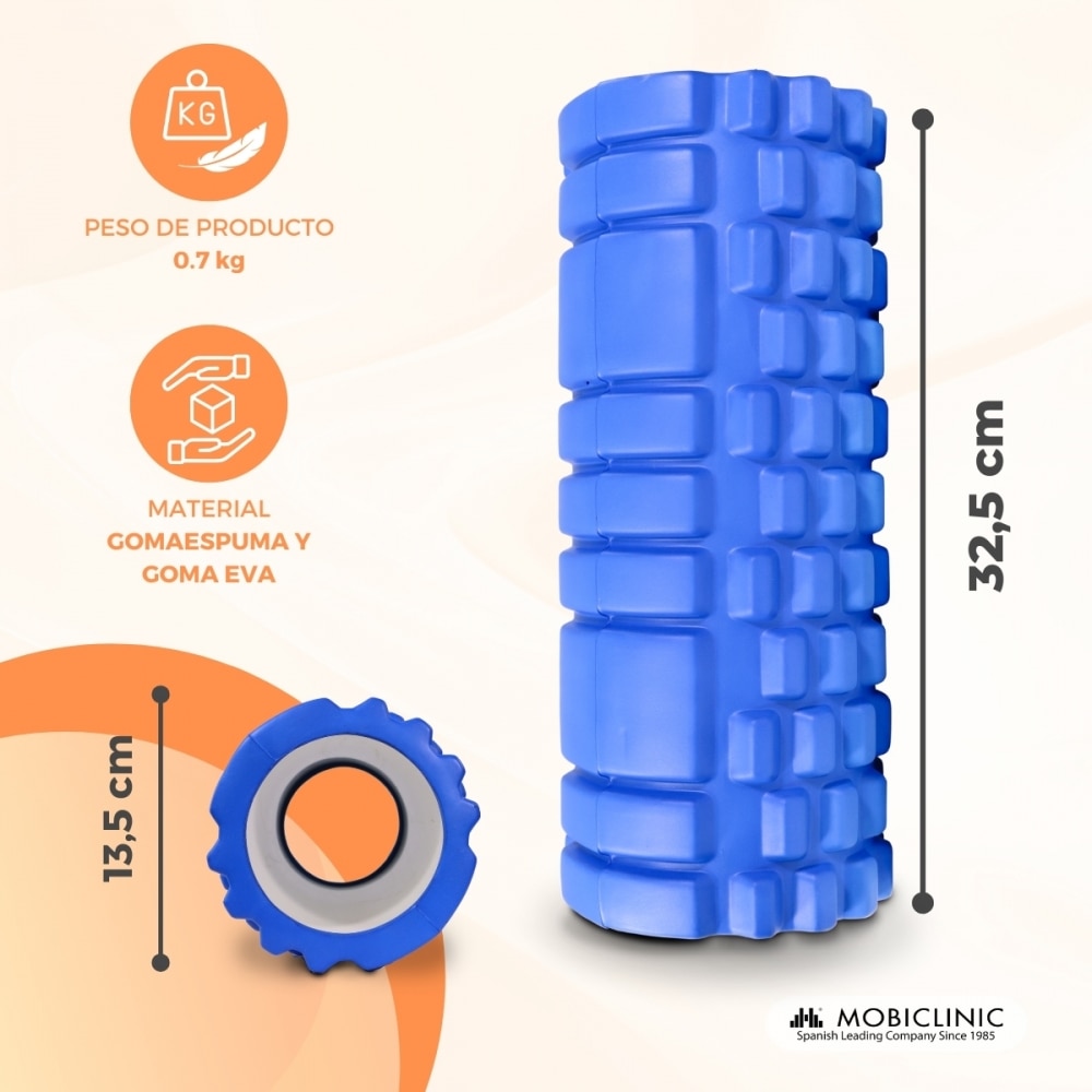 Rodillo de masaje Gomaespuma FitRoller Mobiclinic Azul-2