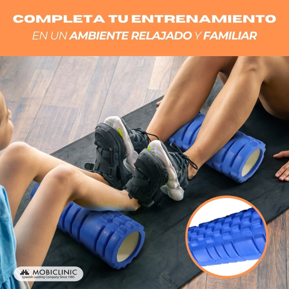 Rodillo de masaje Gomaespuma FitRoller Mobiclinic Azul-3
