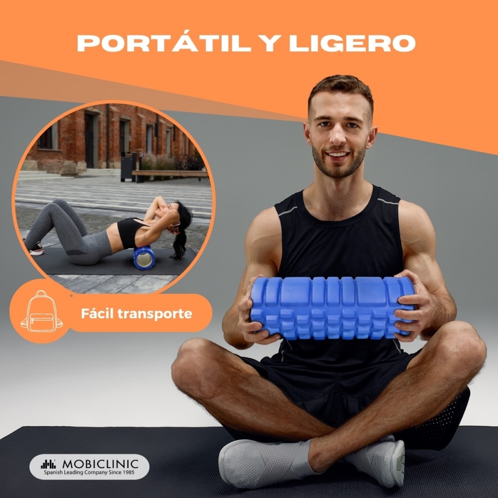 Rodillo de masaje Gomaespuma FitRoller Mobiclinic Azul-5