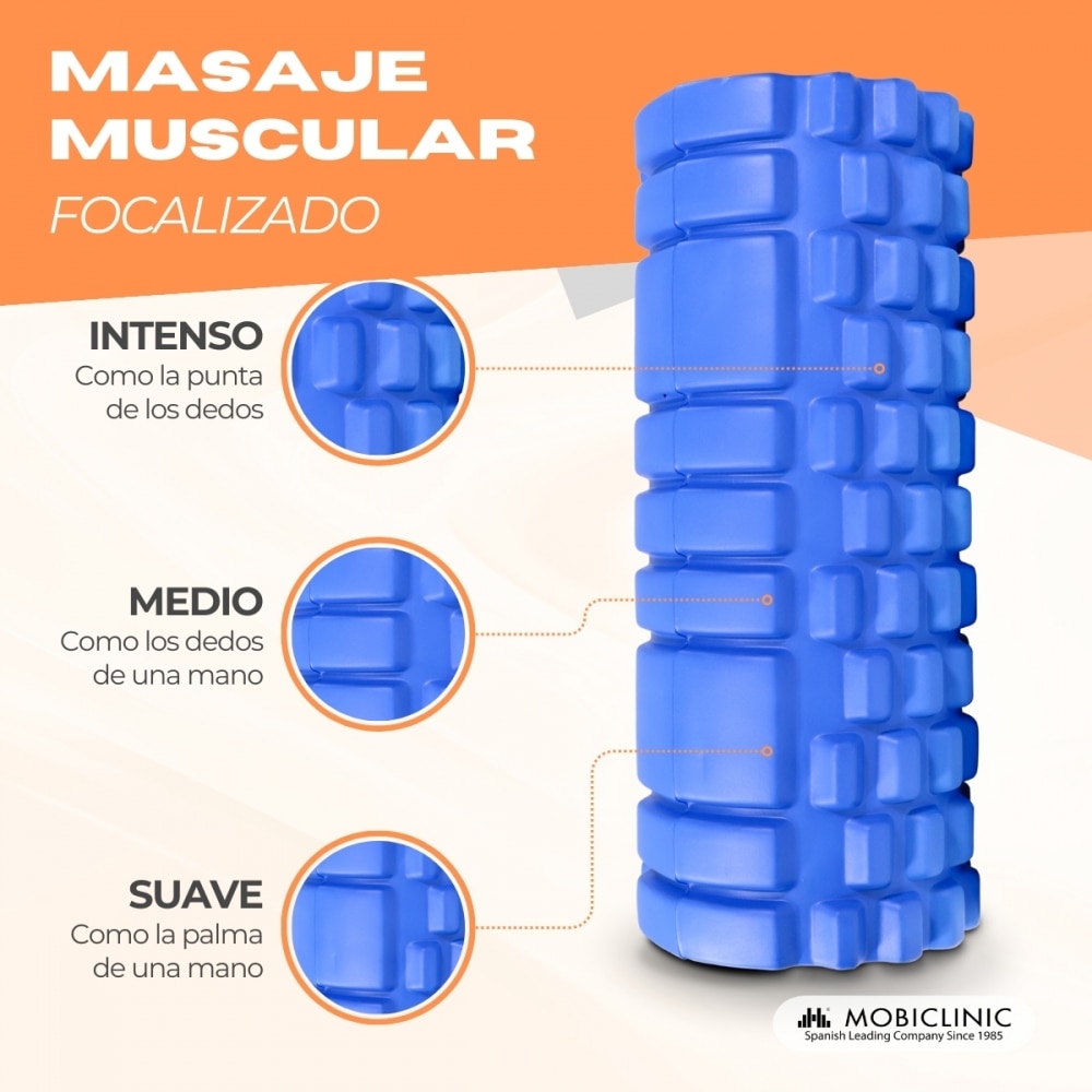 Rodillo de masaje Gomaespuma FitRoller Mobiclinic Azul-6
