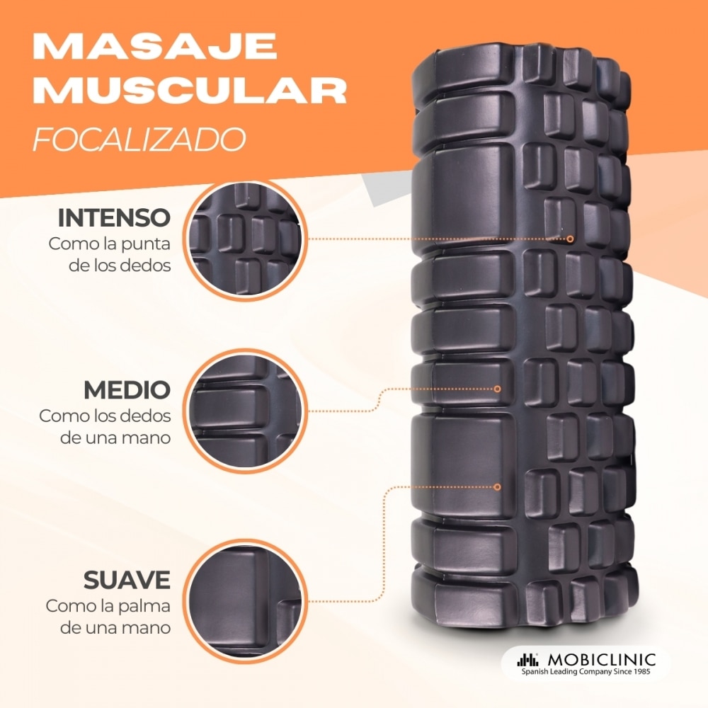 Rodillo de masaje Gomaespuma FitRoller Mobiclinic Negro-6