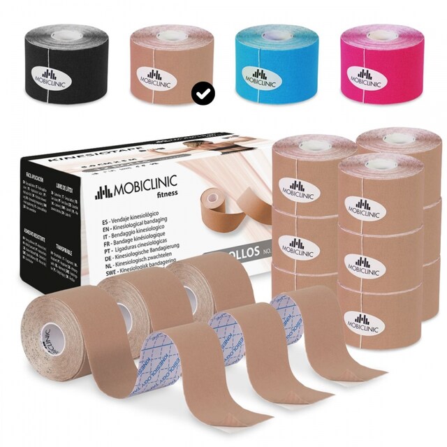 Imagen 0 de Expositor Kinesiotape Mobiclinic Mobitape Venda neuromuscular 5cm x 5m 12 uds Beige