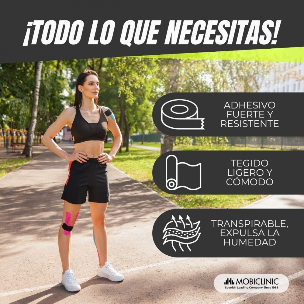 Expositor Kinesiotape Mobiclinic Mobitape Venda neuromuscular 5cm x 5m 12 uds Beige 3