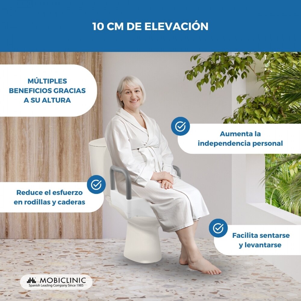 Elevador wc pvc reposabrazos 16 cm Cibeles Mobiclinic 4