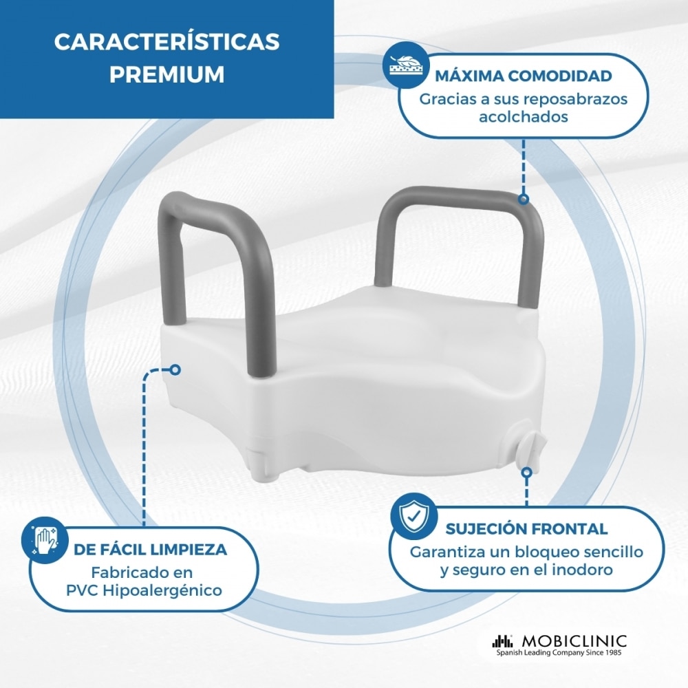 Elevador wc pvc reposabrazos 16 cm Cibeles Mobiclinic 5