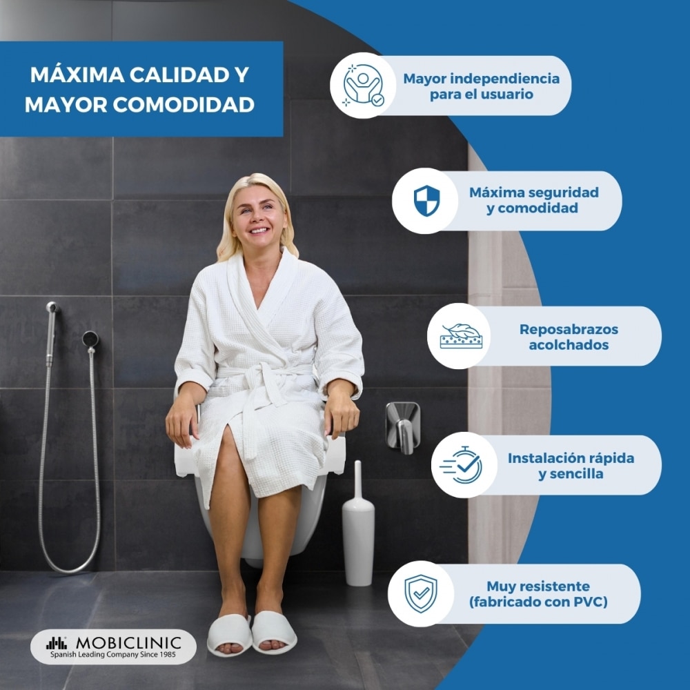 Elevador wc pvc reposabrazos 16 cm Cibeles Mobiclinic 6
