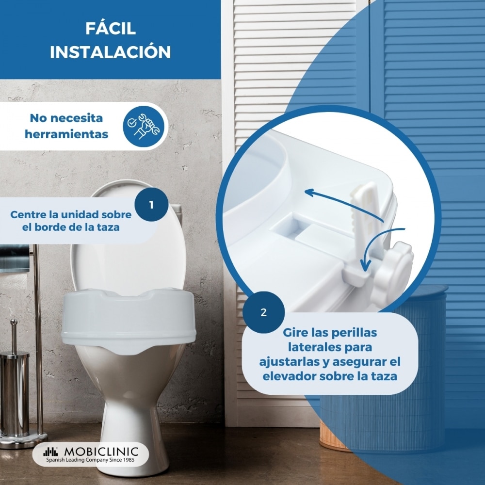 Elevador wc sin tapa 14 cm blanco Titán Mobiclinic 4