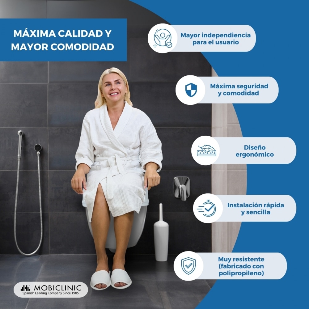 Elevador wc sin tapa 14 cm blanco Titán Mobiclinic 7