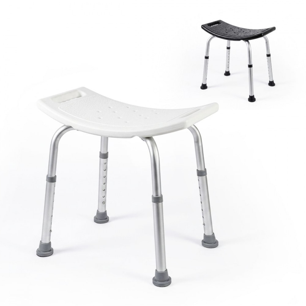 Imagen 0 de Silla de ducha Mobiclinic San Fermín Aluminio Silla de baño Regulable en altura Asiento de ducha Conteras antideslizantes