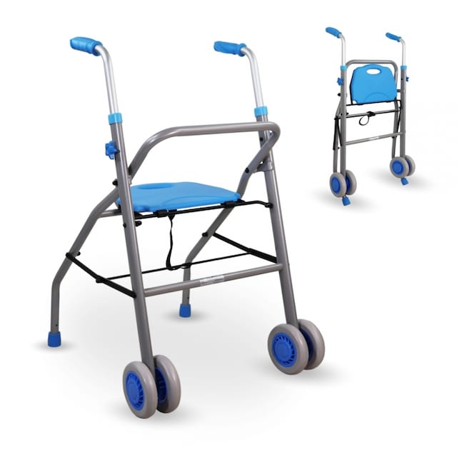 Imagen 0 de Andador plegable aluminio y acero asiento 2 ruedas ligero deluxe Future Mobiclinic