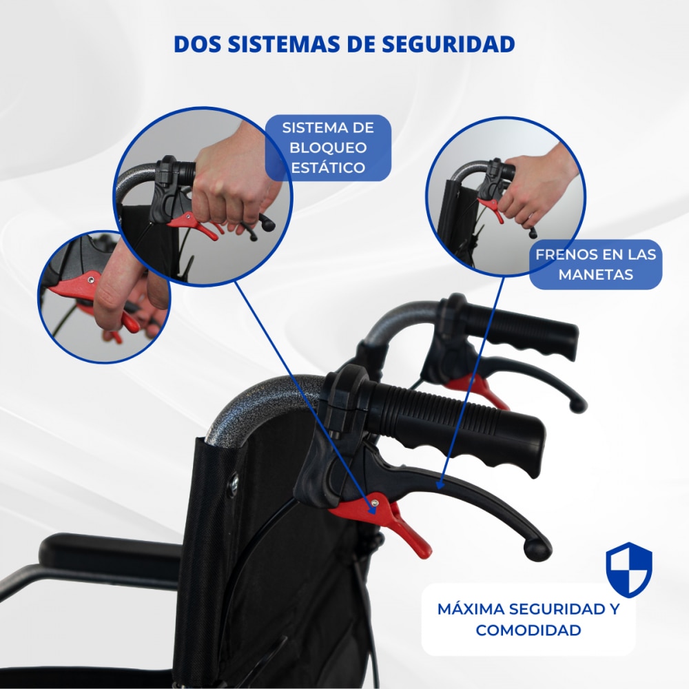 Silla de ruedas plegable aluminio reposapiés extraíbles y respaldo abatible Museo Mobiclinic 5