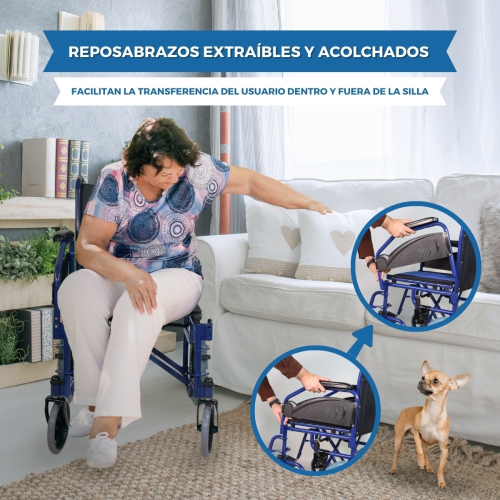 Silla de ruedas vip plegable reposabrazos y reposapiés extraíbles Maestranza Mobiclinic 4