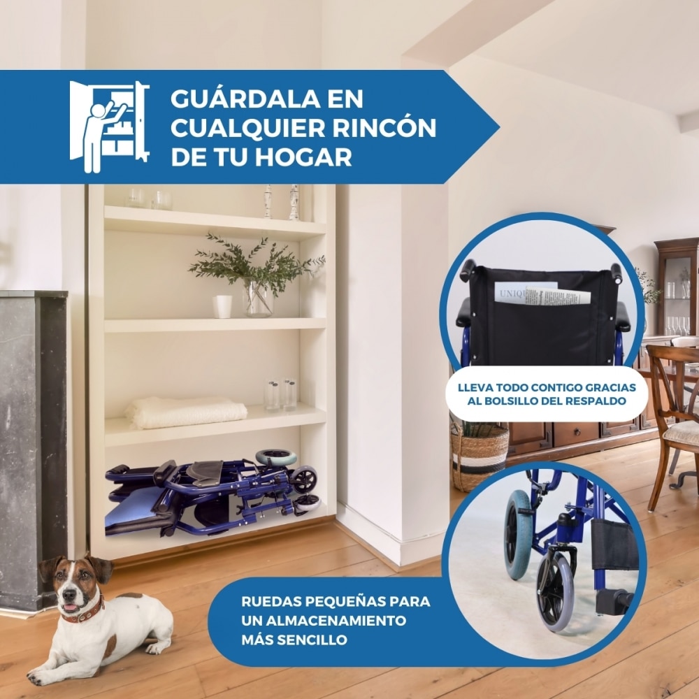 Silla de ruedas vip plegable reposabrazos y reposapiés extraíbles Maestranza Mobiclinic 5