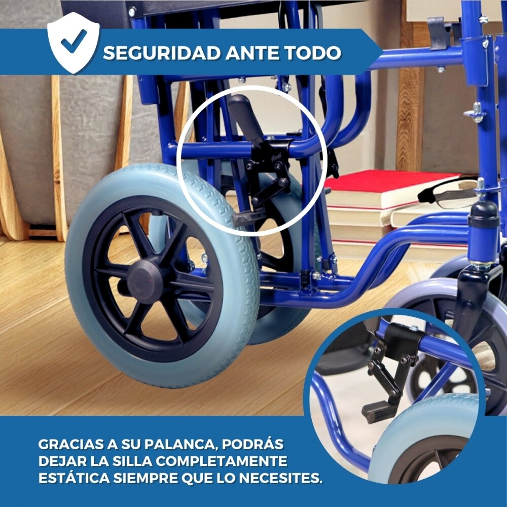 Silla de ruedas vip plegable reposabrazos y reposapiés extraíbles Maestranza Mobiclinic 6