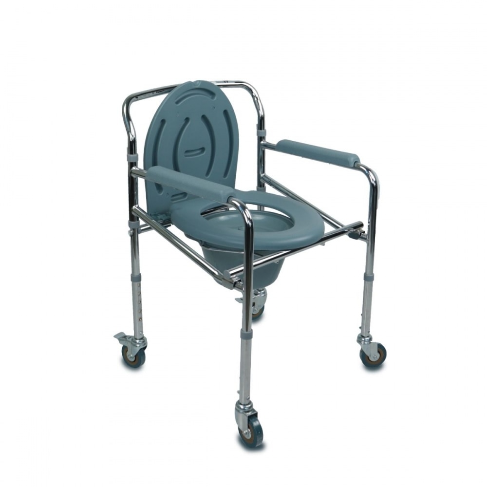 Imagen 1 de Silla con wc plegable altura regulable reposabrazos ajustable con tapa Muelle Mobiclinic