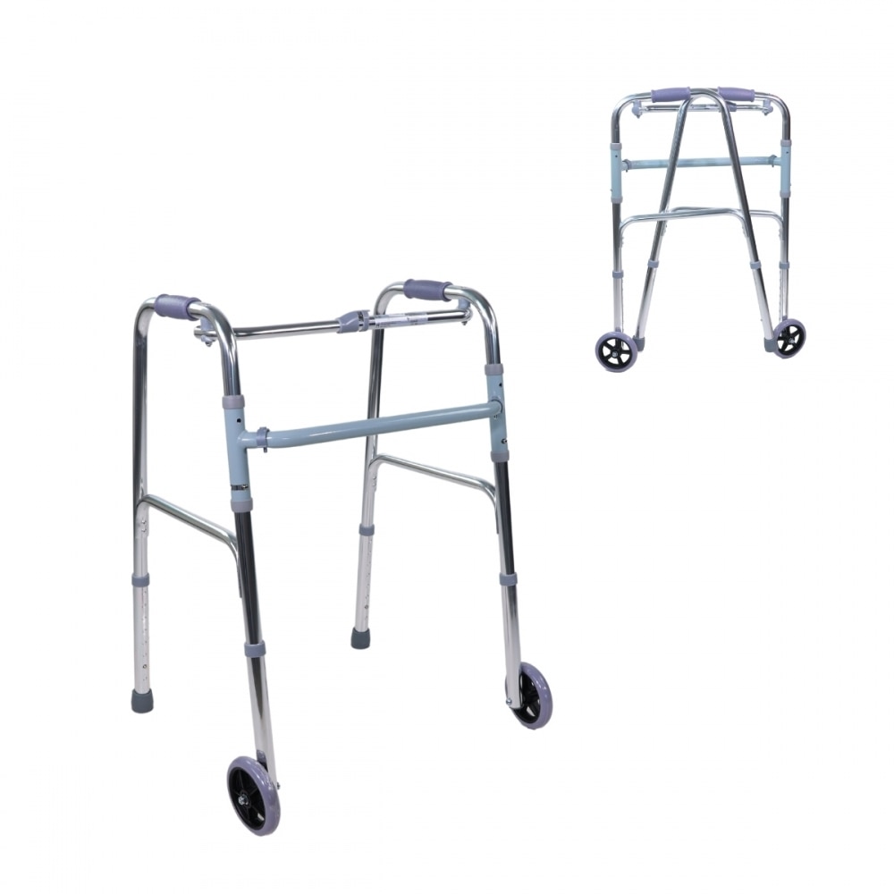 Imagen 1 de Andador para adultos aluminio plegable 2 ruedas regulable en altura Capitel Mobiclinic
