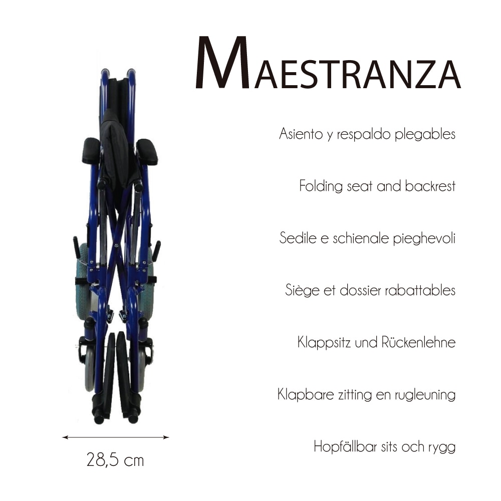 Silla de ruedas tránsito plegable reposabrazos y reposapiés extraíbles Maestranza Mobiclinic 5