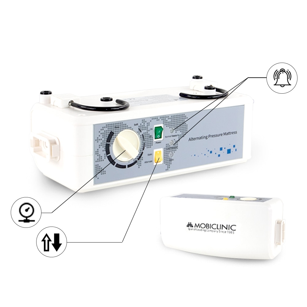 Colchón antiescaras de aire con compresor 20 celdas azul Mobi 4 Mobiclinic 5