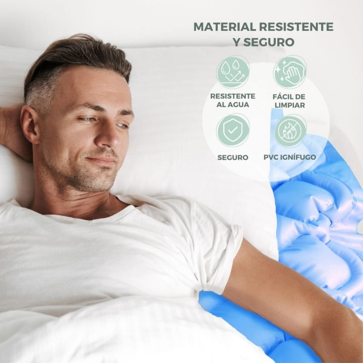 Colchón antiescaras de aire con compresor 200x90x7cm 130 celdas azul Mobi 1 Mobiclinic 4