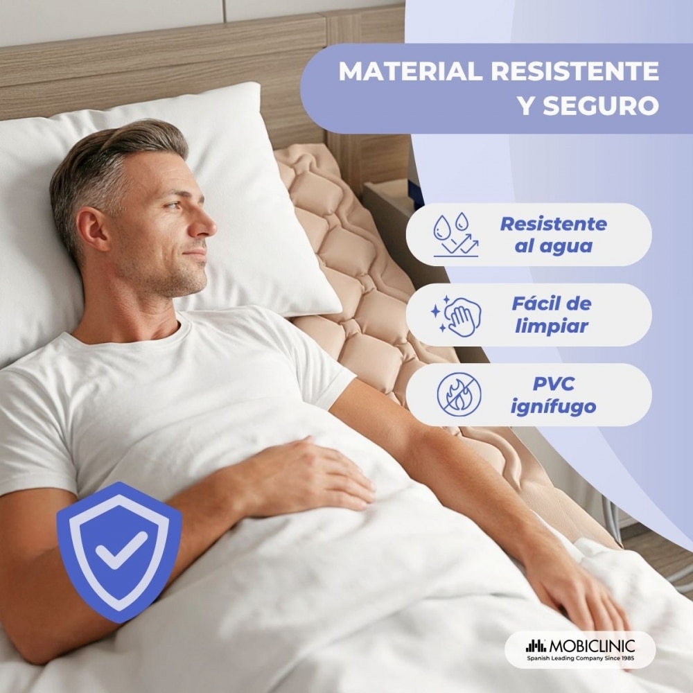 Colchón antiescaras de aire con compresor 200x90x7cm 130 celdas beige Mobi 1 Mobiclinic 6