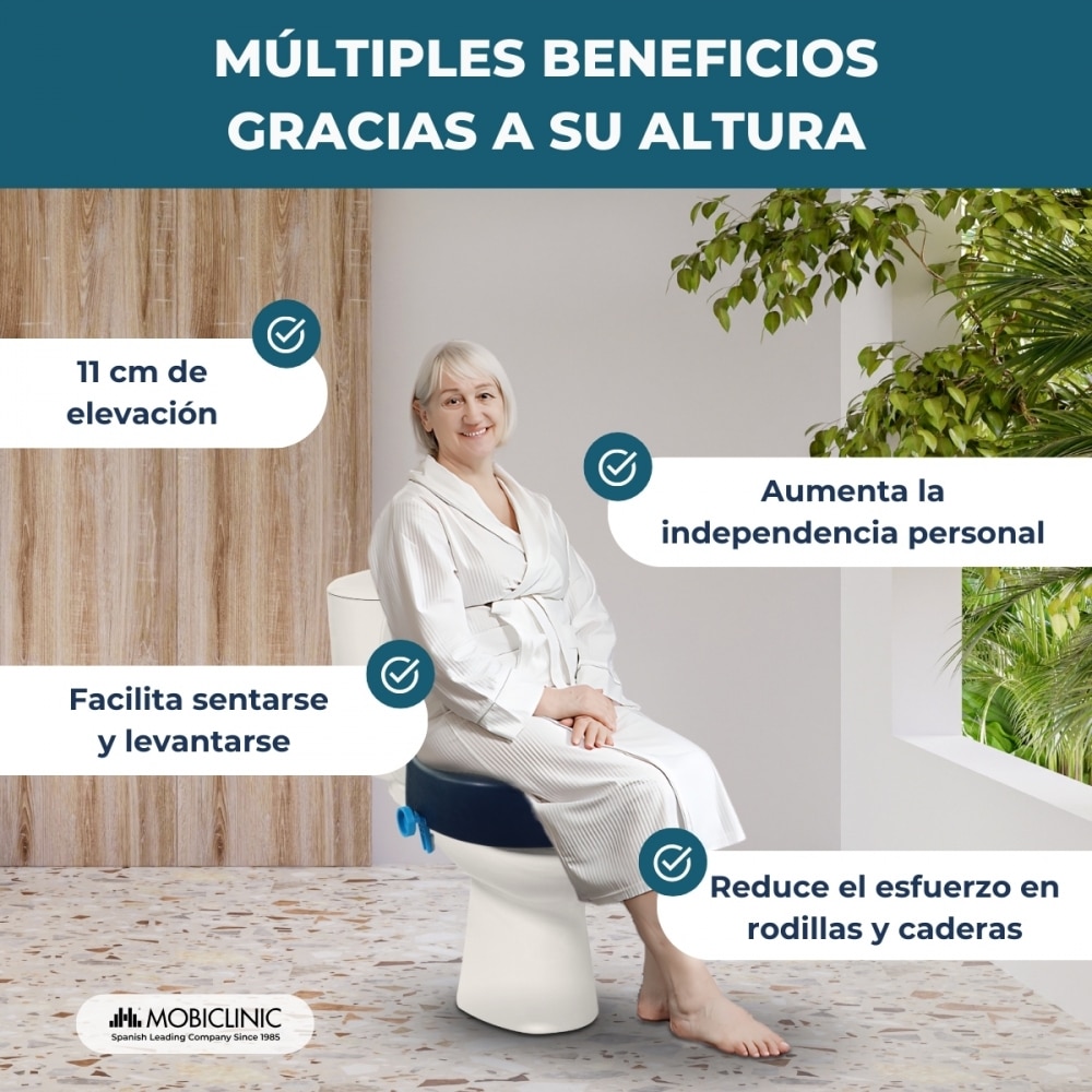 Elevador wc 11 cm asiento de inodoro blando azul Río Mobiclinic 3