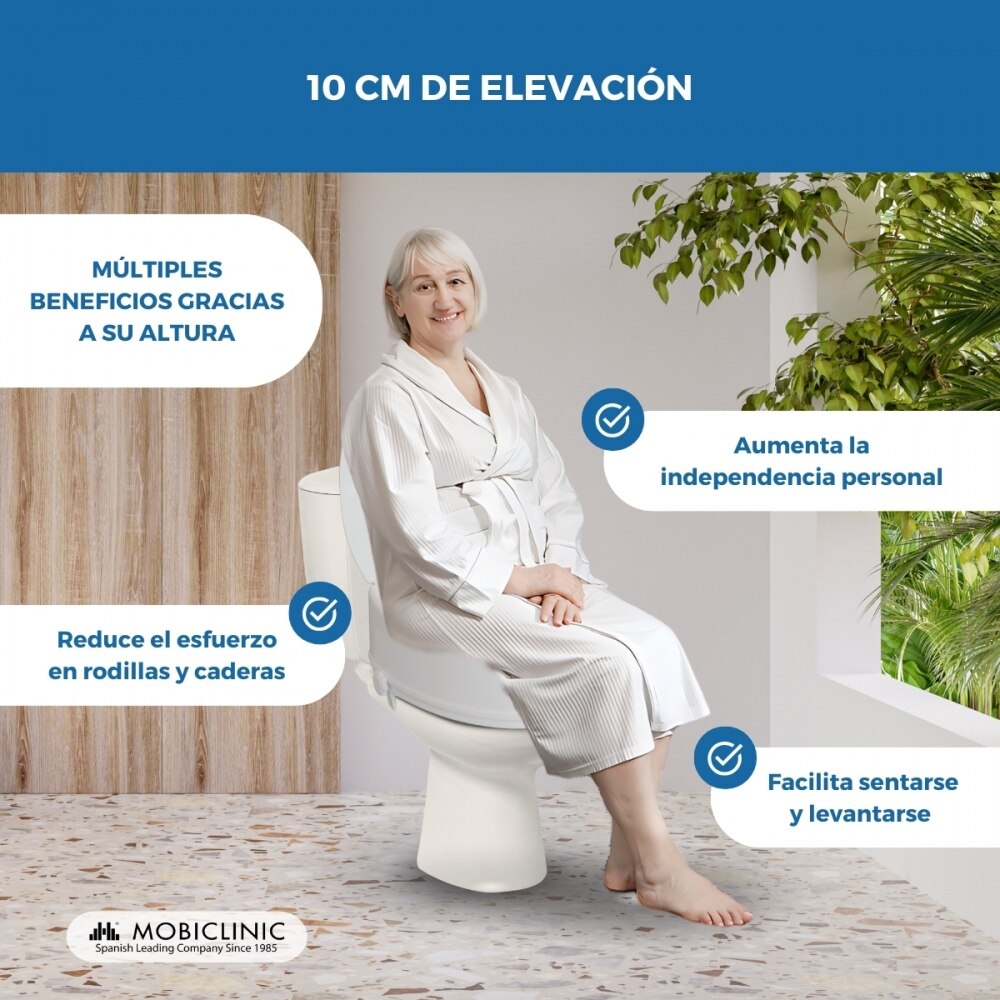 Elevador wc con tapa 10 cm blanco Titán Mobiclinic 4