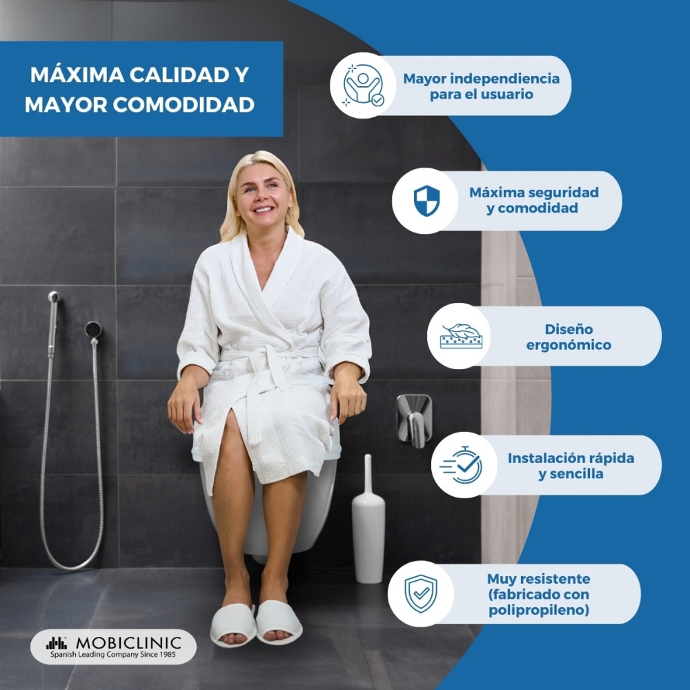 Elevador wc con tapa 10 cm blanco Titán Mobiclinic 6