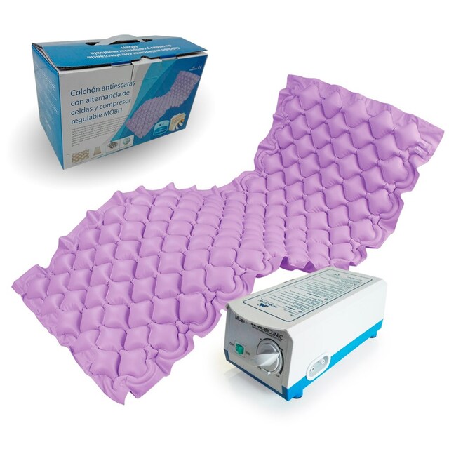 Imagen 0 de Colchón antiescaras de aire compresor 200x90x7cm 130 celdas lila Mobi 1 Mobiclinic