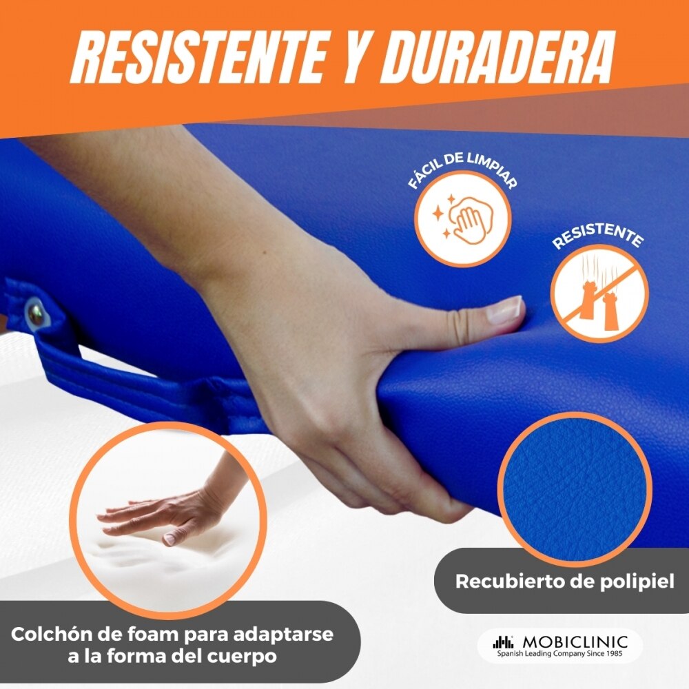 Camilla de masaje plegable portátil madera 186x60 cm azul CM-01 Light Mobiclinic 3