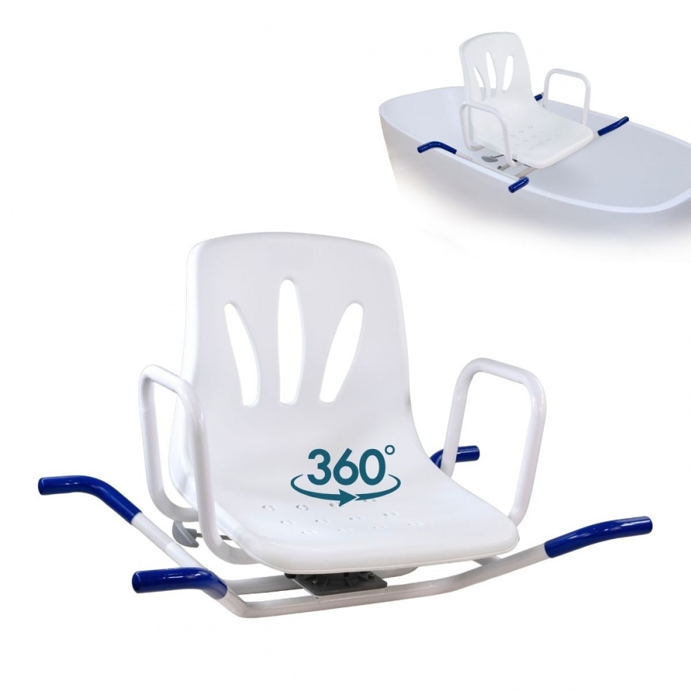 Silla de baño giratoria reposabrazos respaldo anatómica 360º Lago Mobiclinic 1