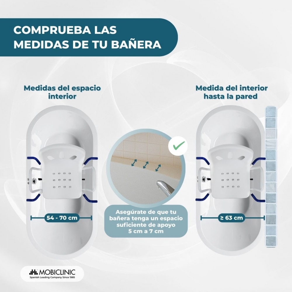 Silla de baño giratoria reposabrazos respaldo anatómica 360º Lago Mobiclinic 4