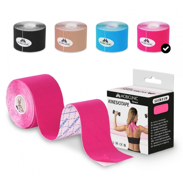 Imagen 0 de Kinesiotape Mobiclinic Mobitape Venda neuromuscular 5cm x 5m Rosa