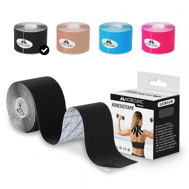Imagen 0 de Kinesiotape Mobiclinic Mobitape Venda neuromuscular 5cm x 5m Negro