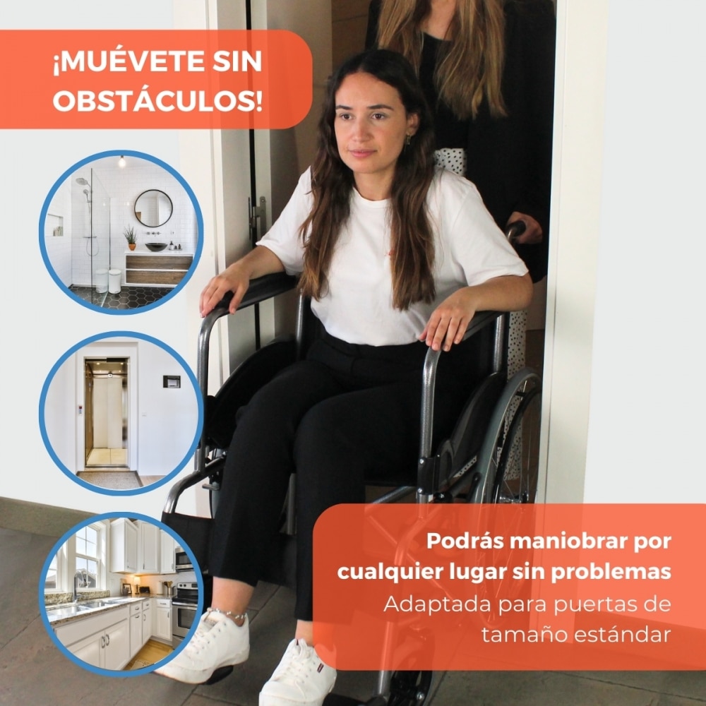 Silla de ruedas acero ancho 44cm Valencia 100kg Clinifcalfy Negro-4
