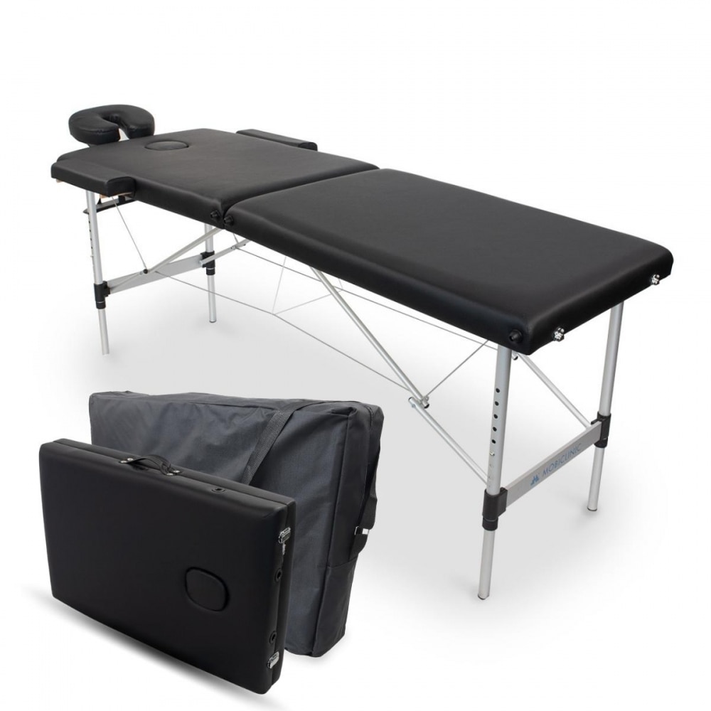 Camilla de masaje plegable portátil aluminio 186x60 cm negro CA-01 Light Mobiclinic 1