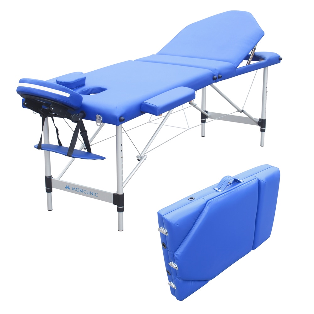 Camilla de masaje plegable portátil aluminio 186x60 cm azul CA-01 plus Mobiclinic 1