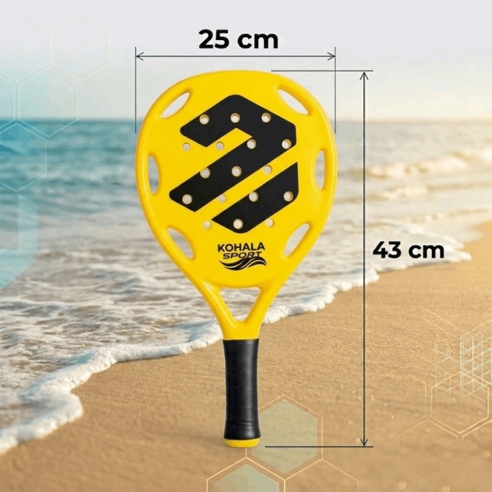 Imagen 3 de Set de 2 palas de Pádel Playa + 3 Pelotas Devessport - Amarillo Amarillo