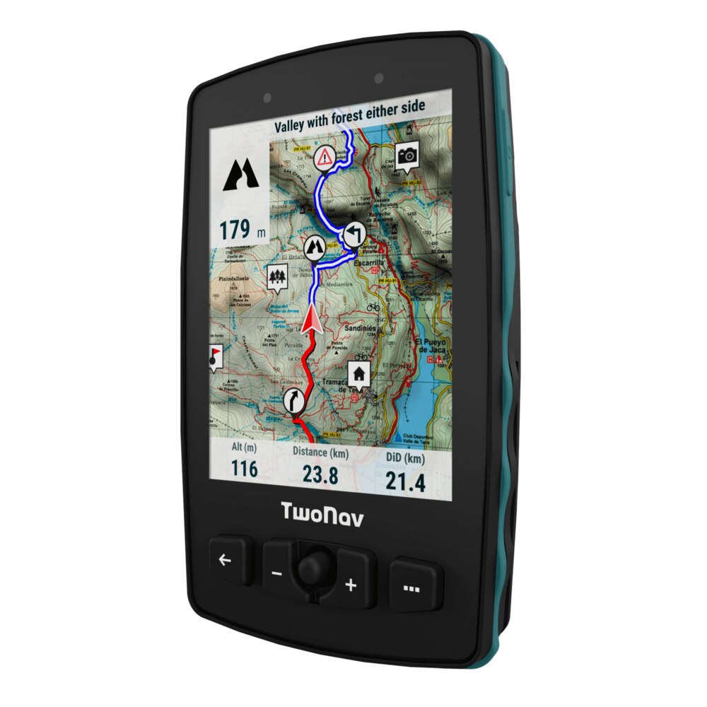 Gps Aventura 2 plus azul twonav de mano con pantalla amplia 3.7 pulgadas botones y joystick para montaña alpinismo