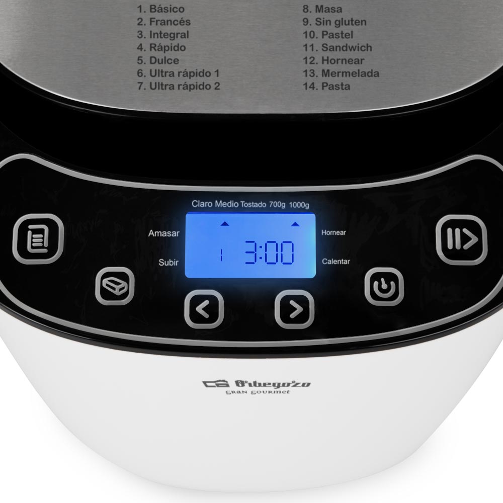 Panificadora Orbegozo MHP 3500 con 14 programas preconfigurados - Blanco Blanco-2